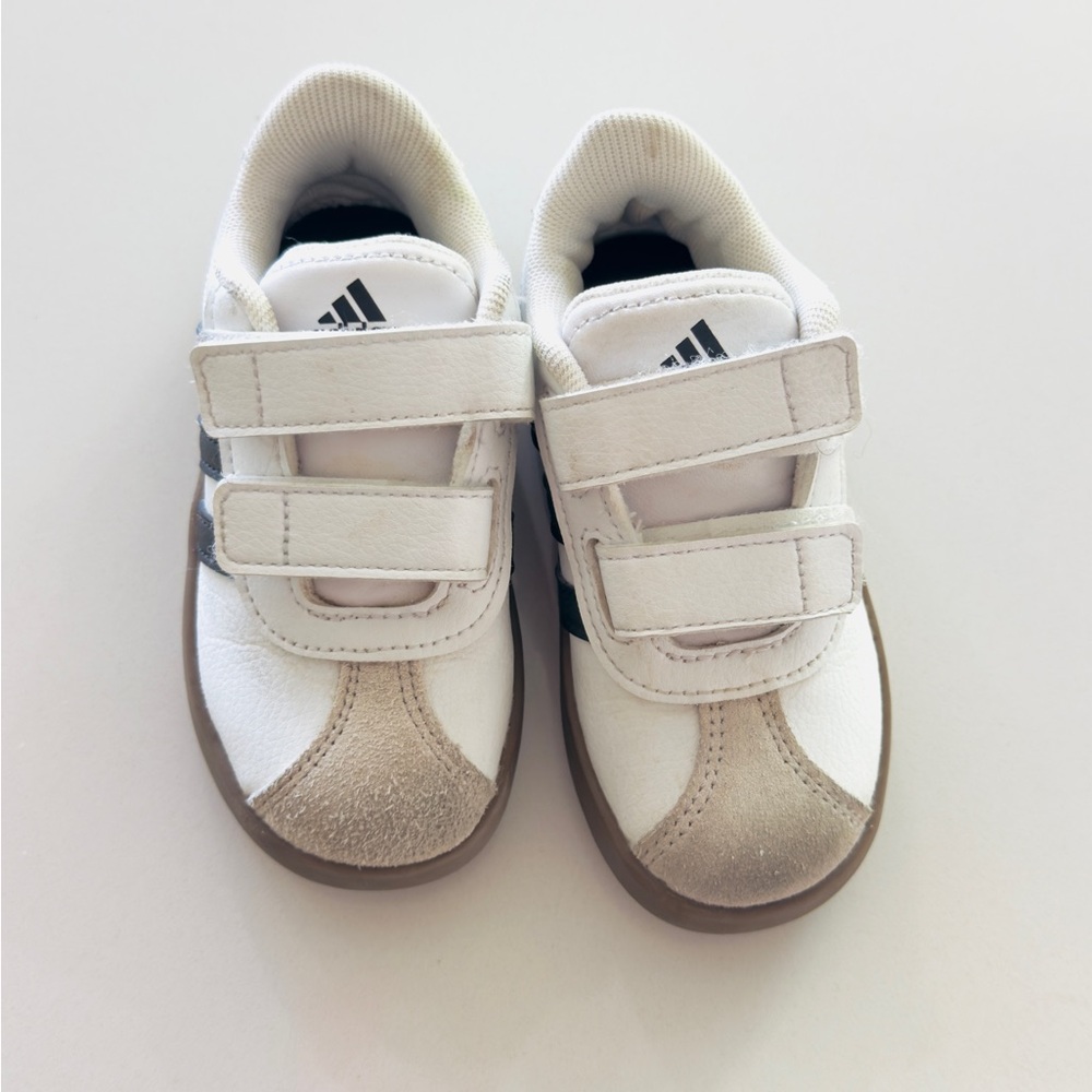 Adidas Toddler White and Tan Sneakers